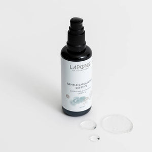 Laponie Gentle Exfoliating Essence with clear gel-like swatch