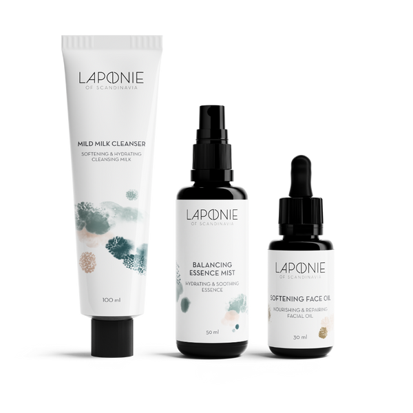 Basic Routine for Sensitised & Reactive Skin with Milk Cleanser & No Cream Set - Laponie of Scandinavia